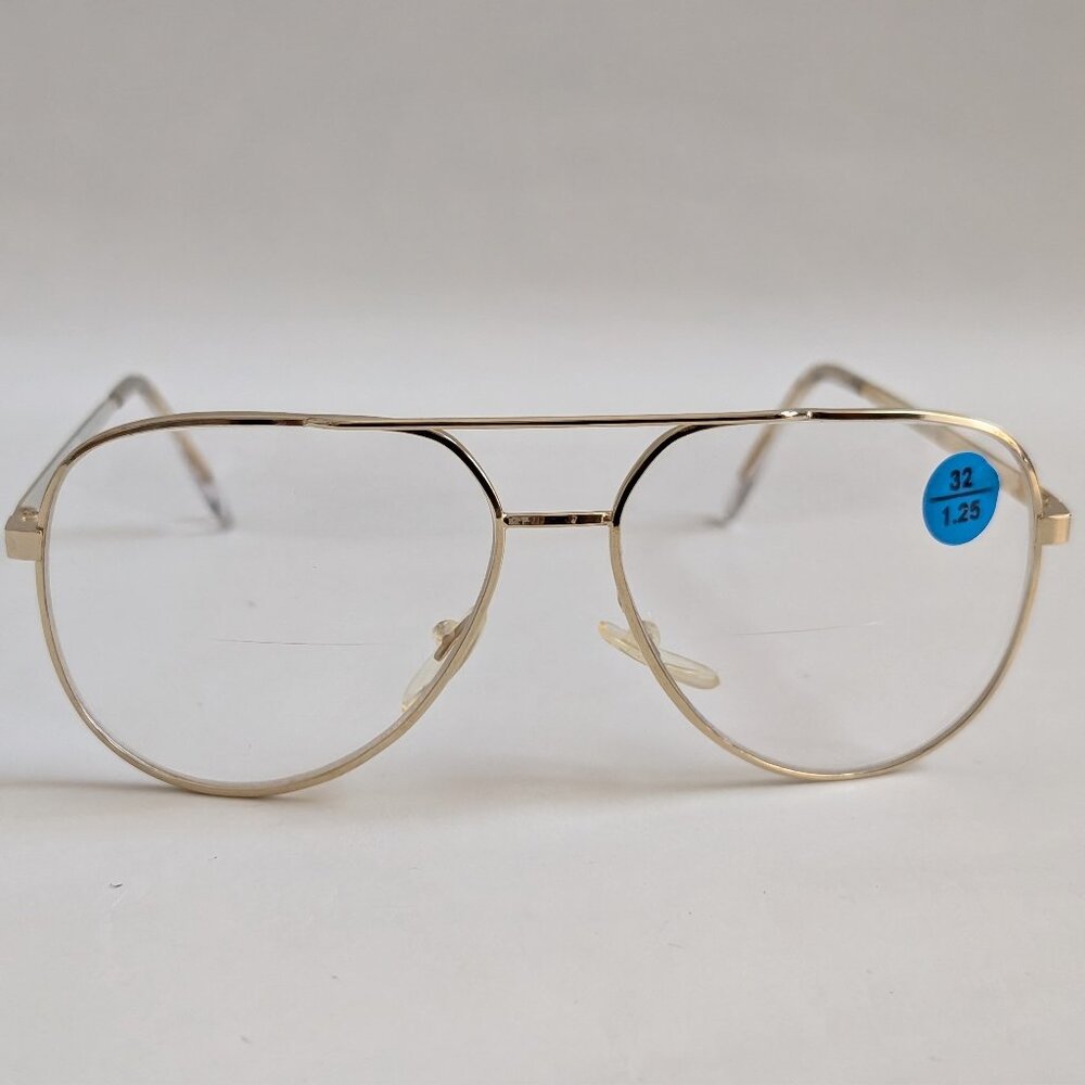 (NWT) Vintage 90's Aviator Metal Bi-Focal Reading Glasses +3.25
